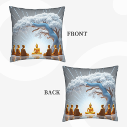 Funda de cojín de peluche con diseño de árbol de la iluminación Zen - Okomall