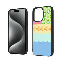 Радужный чехол с листьями для iPhone 15/Pro/Max - okomall