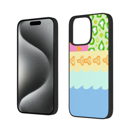 Радужный чехол с листьями для iPhone 15/Pro/Max - okomall