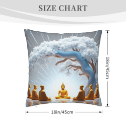 Zen Bodhi Tree Plush Pillow Cover - Okomall