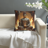 Housse de coussin en peluche avec image de Bouddha Zen - 18x18 pouces | Okomall