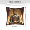 Housse de coussin en peluche avec image de Bouddha Zen - 18x18 pouces | Okomall
