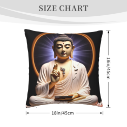 Housse de coussin en peluche avec motif de lotus et de Bouddha zen - Okomall