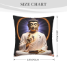 Housse de coussin en peluche avec motif de lotus et de Bouddha zen - Okomall