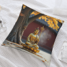 Housse de coussin en peluche motif forêt zen - Okomall