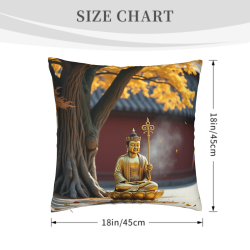Housse de coussin en peluche motif forêt zen - Okomall