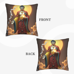 Housse de coussin en peluche avec image de Bouddha Zen - Okomall