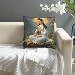 Copri-cuscino in peluche con motivo di Buddha Zen - Okomall