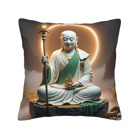 Funda de cojín de peluche con diseño zen de Buda - 18x18 pulgadas | OKOMALL