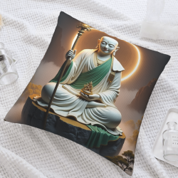 Funda de cojín de peluche con diseño zen de Buda - 18x18 pulgadas | OKOMALL