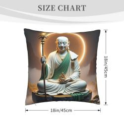 禪意菩提毛絨抱枕套 - 18x18英寸 | OKOMALL