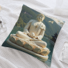 Housse de coussin en peluche avec motif zen de paysage montagneux - Okomall
