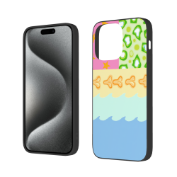 Радужный чехол с листьями для iPhone 15/Pro/Max - okomall