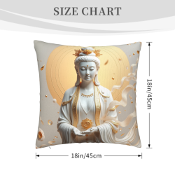 관음보살 плюшевая подушка - 18x18 дюймов | Okomall