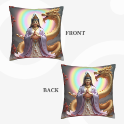 Cuscino in peluche con motivo di fiore di loto zen - Okomall