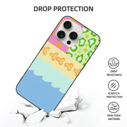Радужный чехол с листьями для iPhone 15/Pro/Max - okomall