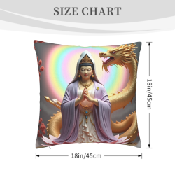 Cuscino in peluche con motivo di fiore di loto zen - Okomall