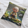 Funda de cojín de felpa Zen - Buda en meditación | Okomall
