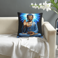 Cuscino in peluche con motivo di fiore di loto zen - Okomall