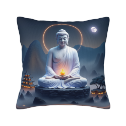 Federa per cuscino in peluche con motivo zen di montagna e foresta - 18x18 pollici | OKOMALL