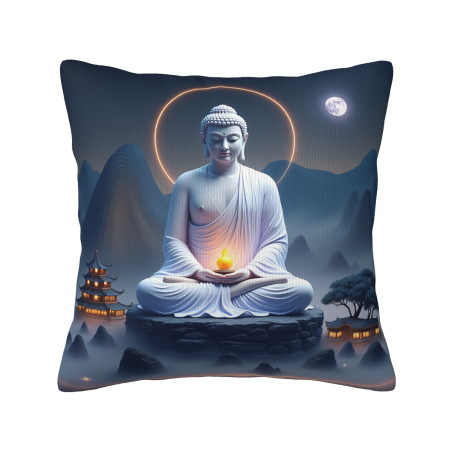Federa per cuscino in peluche con motivo zen di montagna e foresta - 18x18 pollici | OKOMALL