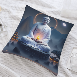 禅意山林毛绒抱枕套 - 18x18英寸 | OKOMALL