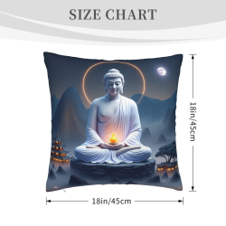 禅意山林毛绒抱枕套 - 18x18英寸 | OKOMALL