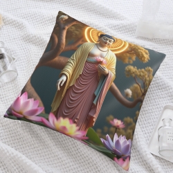 禪意 풍경 плюшевый 쿠션 커버 - 18x18인치 | OKOMALL