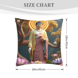 禪意 풍경 плюшевый 쿠션 커버 - 18x18인치 | OKOMALL