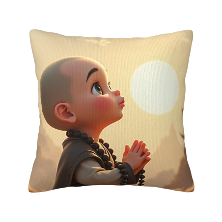 Мягкая игрушка-подушка с принтом маленького монаха, молящегося - Okomall
