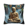 Housse de coussin en peluche avec motif zen de paysage montagneux - Okomall