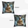 Housse de coussin en peluche avec motif zen de paysage montagneux - Okomall