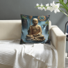 Housse de coussin en peluche avec motif zen de paysage montagneux - Okomall