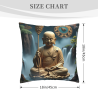 Housse de coussin en peluche avec motif zen de paysage montagneux - Okomall