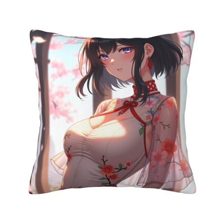 動漫少女毛絨抱枕套 - Okomall