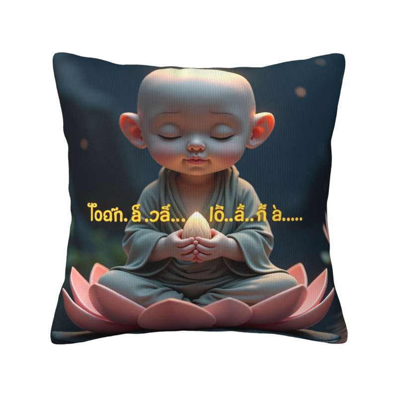 Coperta di cuscino in peluche Buddha Zen - Un compagno tranquillo per la tua casa