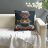 Housse de coussin en peluche Bouddha Zen - Un compagnon de tranquillité pour votre maison