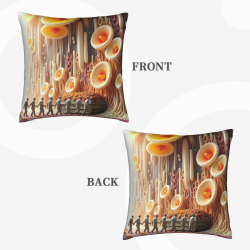 Housse de coussin en peluche motif forêt enchantée - Okomall