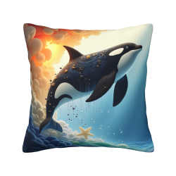 Copri Cuscino in Peluche a Tema Abissi Marine - OkOmall
