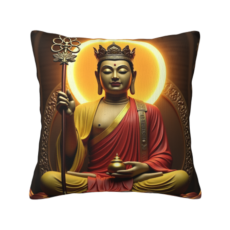 선(禪) 불상 плюшевая подушка - 18x18 дюймов | OKOMALL