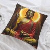 禅意佛像毛绒抱枕套 - 18x18英寸 | OKOMALL