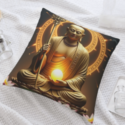 Cuscino in peluche con Buddha Zen - 18x18 pollici | Okomall