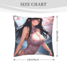 Housse de coussin de fille anime - Fille aux fleurs de cerisier oniriques | Okomall