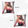 Housse de coussin en peluche à thème de fille mignonne, recto verso - Okomall