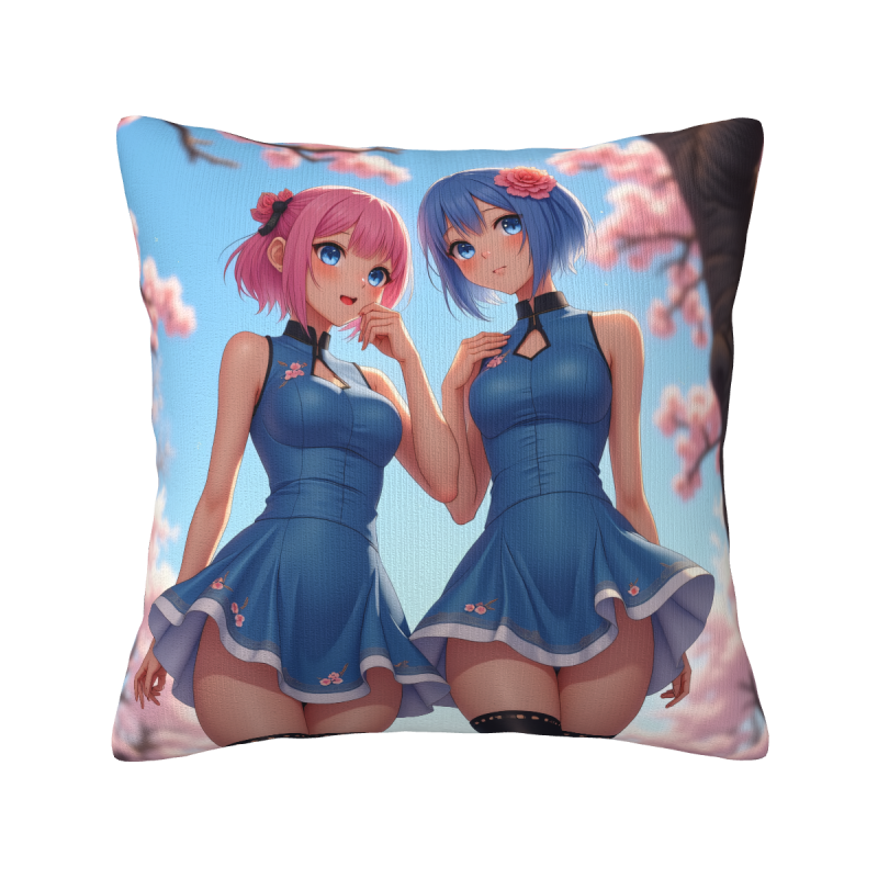 动漫少女毛绒抱枕套 - Okomall