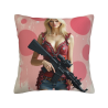 Housse de coussin en peluche tendance - Portrait abstrait de femme | OKOMALL