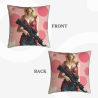 Housse de coussin en peluche tendance - Portrait abstrait de femme | OKOMALL