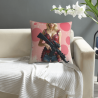 Housse de coussin en peluche tendance - Portrait abstrait de femme | OKOMALL