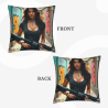 Funda de cojín de peluche con retrato de mujer a la moda - Okomall