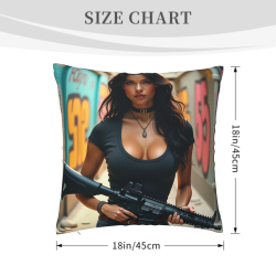 Housse de coussin en peluche avec portrait de femme à la mode - Okomall